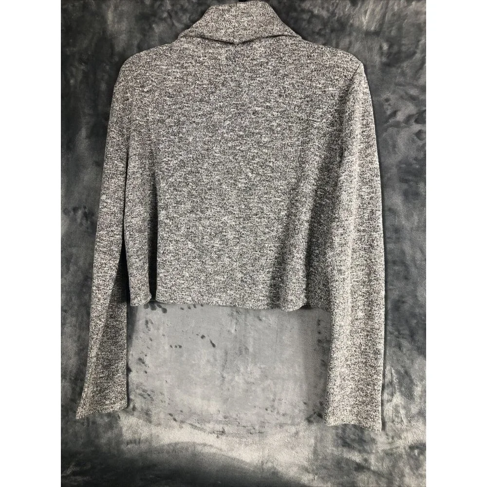 White House Black Market Women’s Sweater Gray Metallic Cowl Neck